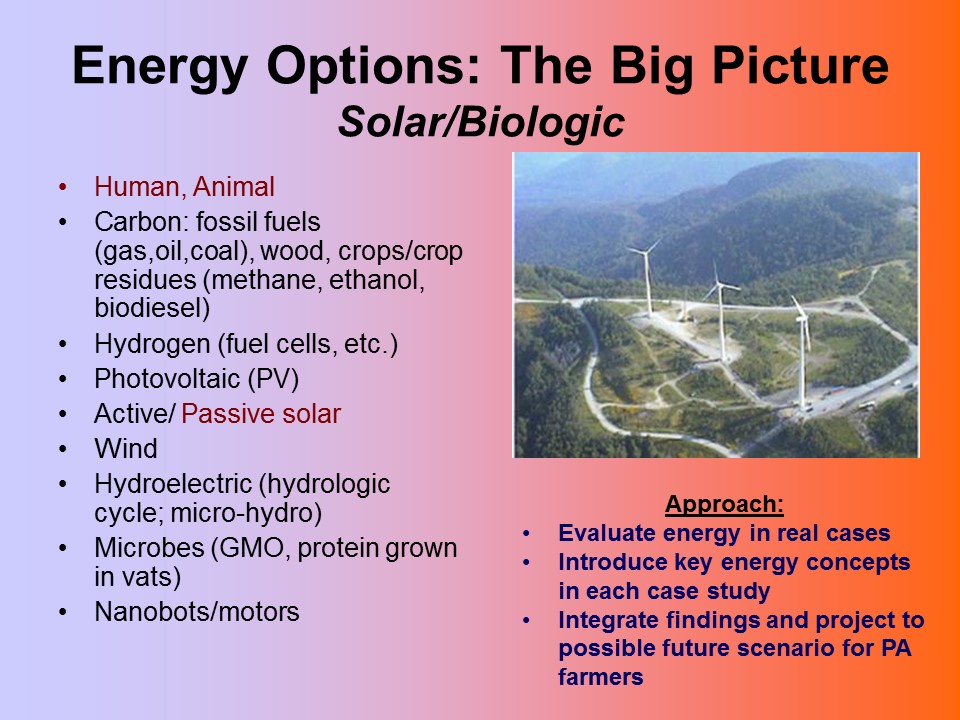 Future energy options 